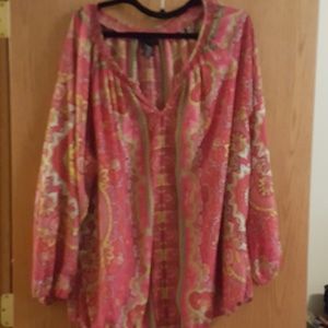 Bright pink colored lane bryant top size 26/28